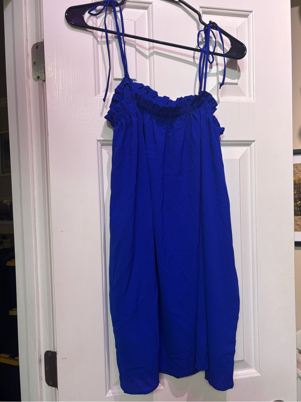 Miu Miu Bright Royal Blue Tie-Shoulder One-Piece Bodysuit